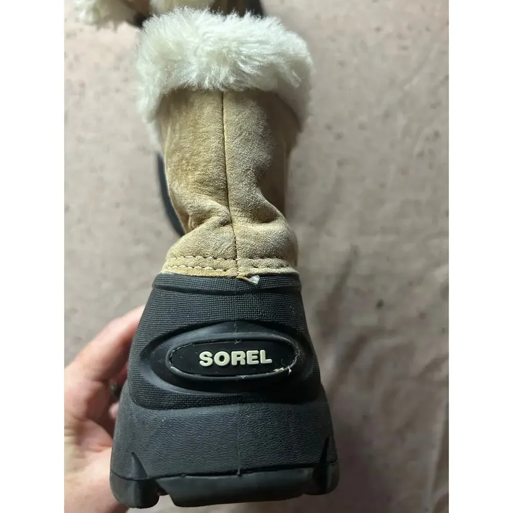 Sorel Women’s 6 Faux Fur Lined Rubber Bottom Zip Front Winter Booties